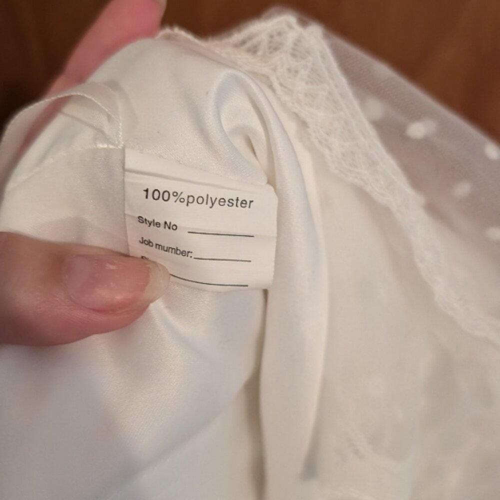 Ivory Lace Yoke Tulle A-Line Dress - Picture 5 of 7